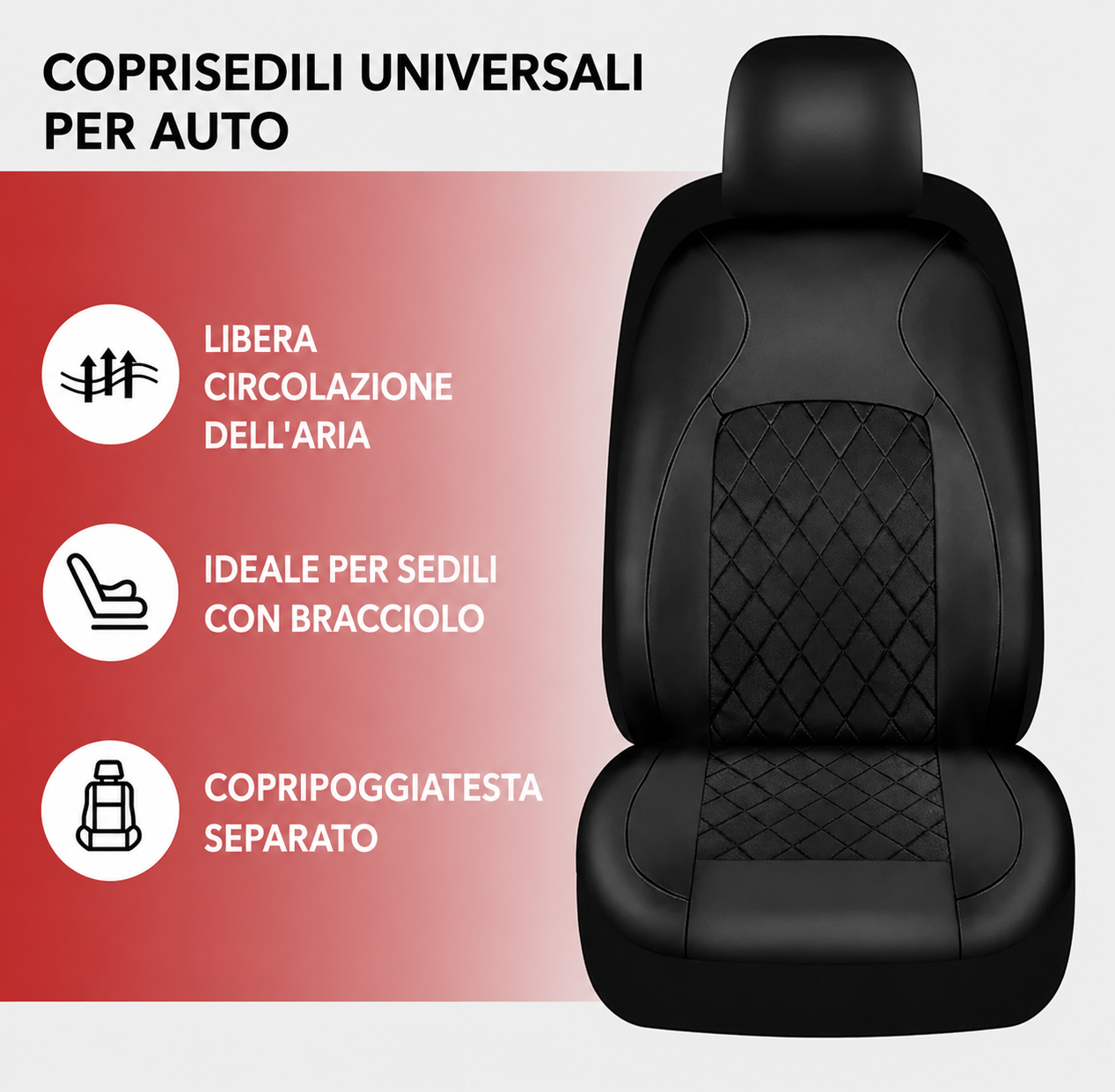 Coprisedili Auto Universali Luxury | Trasforma e Proteggi i Tuoi Sedili | Comfort Premium Ogni Giorno (Copy)