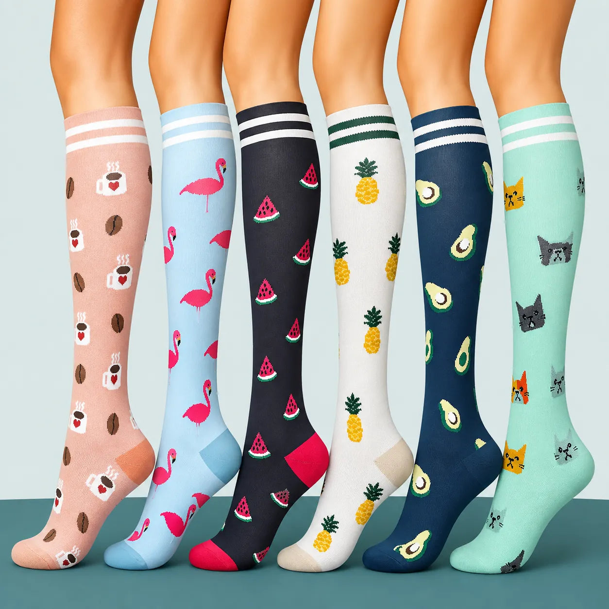 Calzini a Compressione per Polpaccio, 6 pz: sollievo per le gambe, sport e vita quotidiana