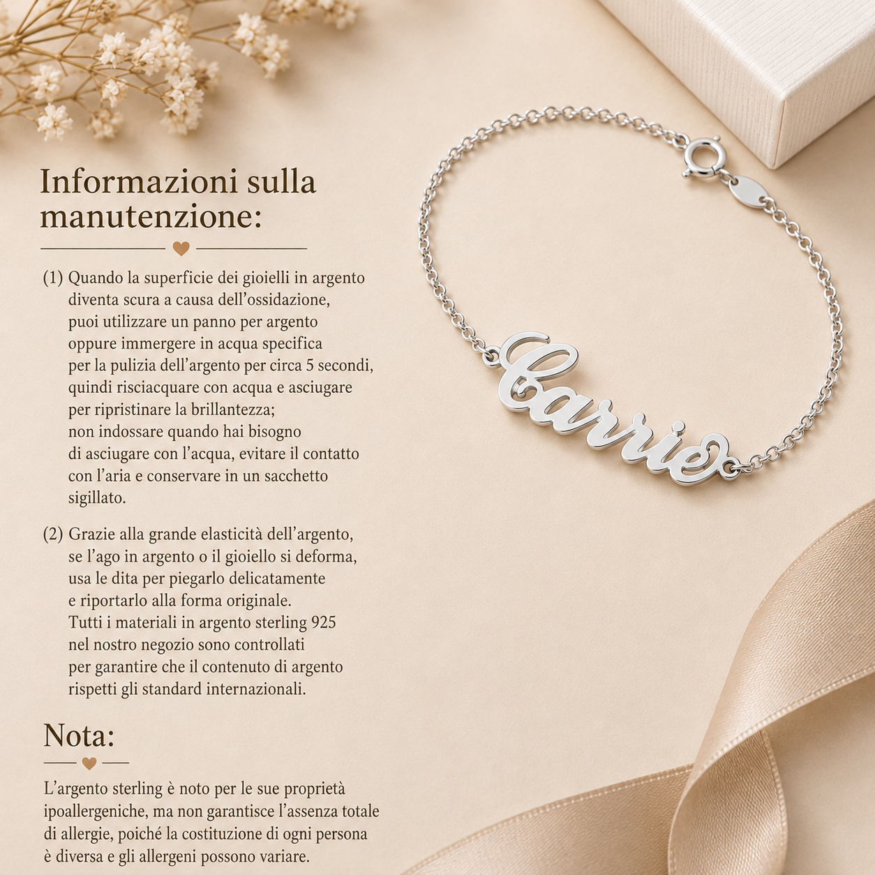 Bracciale Cavigliera con Nome Personalizzato: un dettaglio unico, tutto tuo
