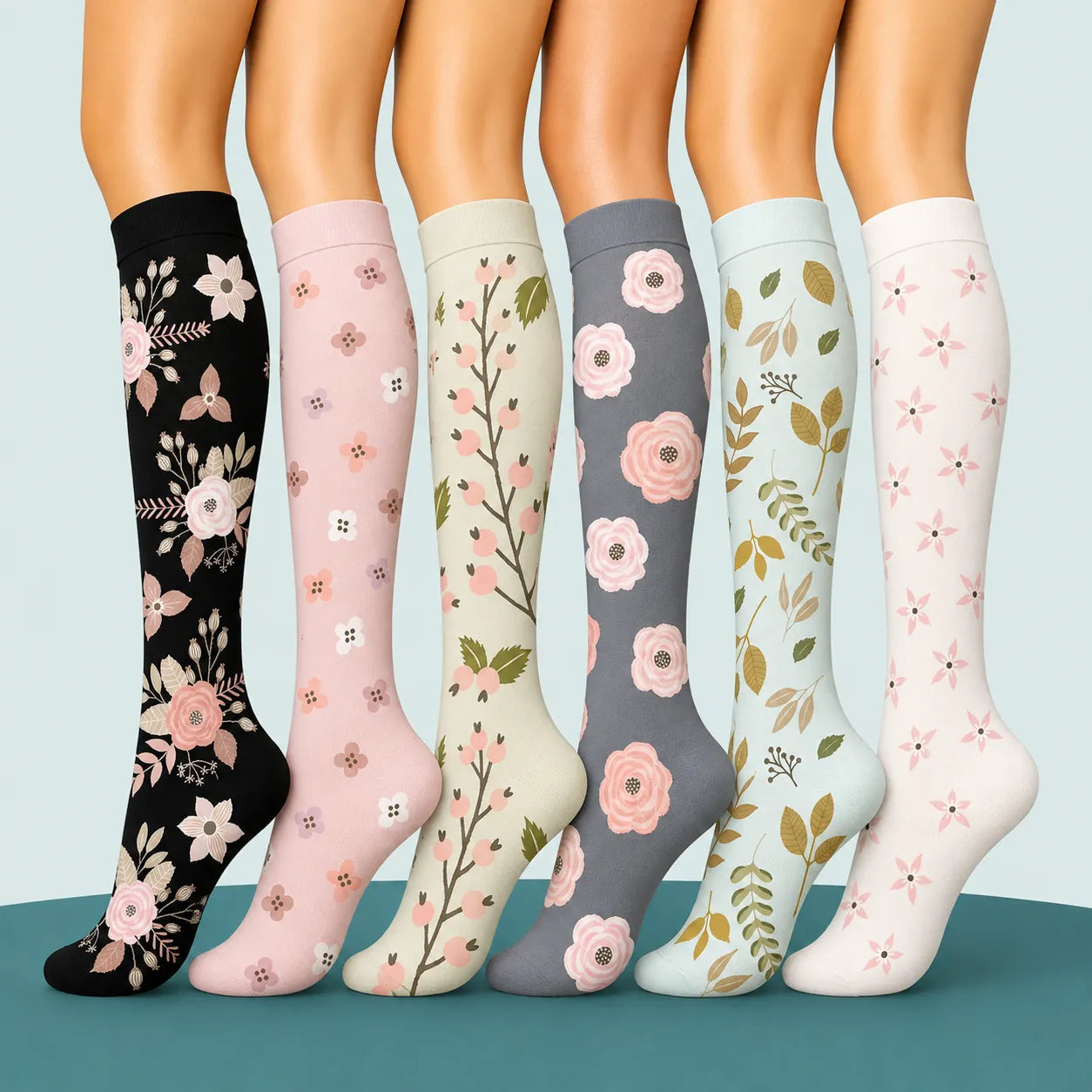 Calzini a Compressione per Polpaccio, 6 pz: sollievo per le gambe, sport e vita quotidiana