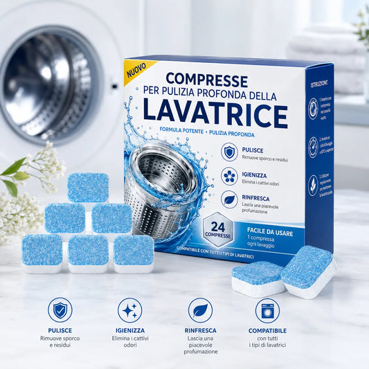 Pastiglie Effervescenti Pulizia Lavatrice: sporco e odori spariscono in un ciclo