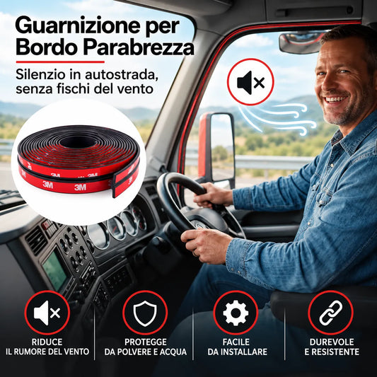 Guarnizione per Bordo Parabrezza: silenzio in autostrada, senza fischi del vento