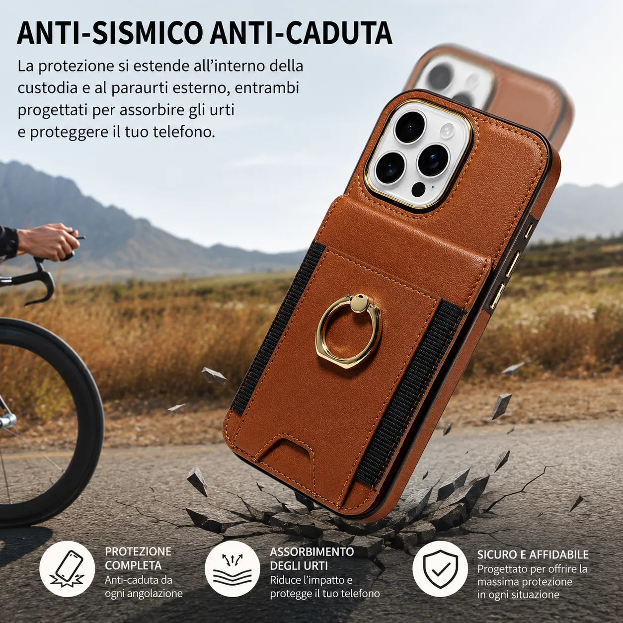 Custodia in Pelle con Porta Carte e Anello: tutto l'essenziale, in un solo accessorio