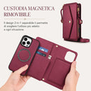 Custodia 4 in 1 in Pelle: telefono, carte, contanti e tracolla, tutto in un solo accessorio