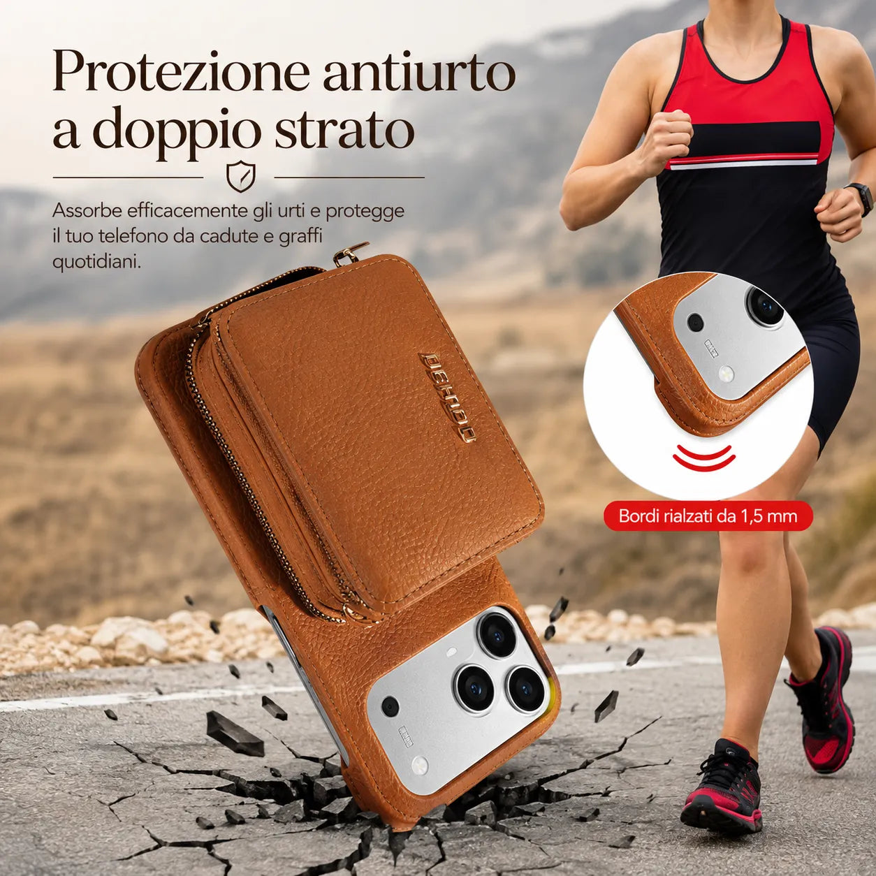 Custodia Portafoglio 3 in 1: telefono, carte e contanti, sempre con te