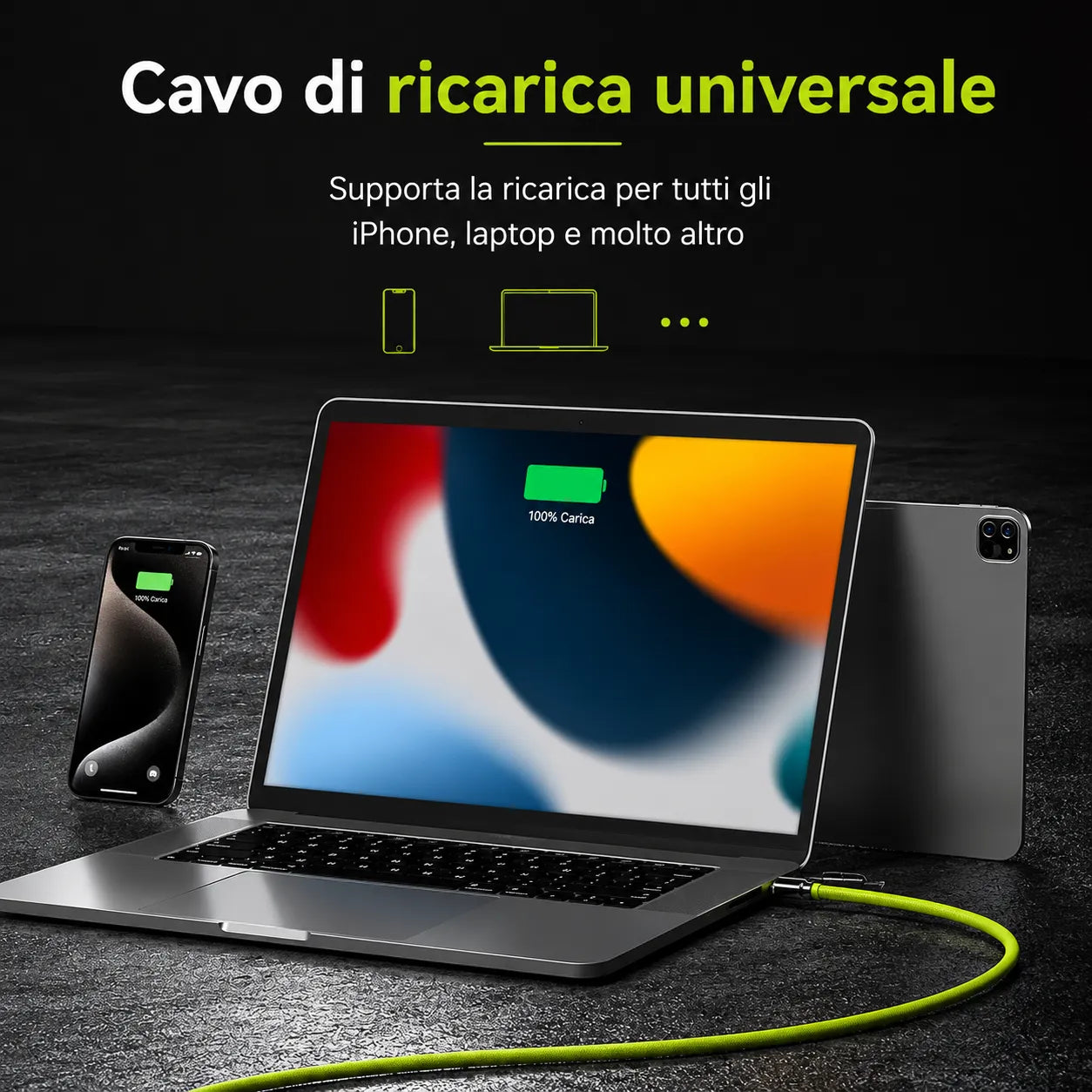 Cavo di Ricarica 4 in 1: 240W di potenza, un solo cavo per tutti i dispositivi