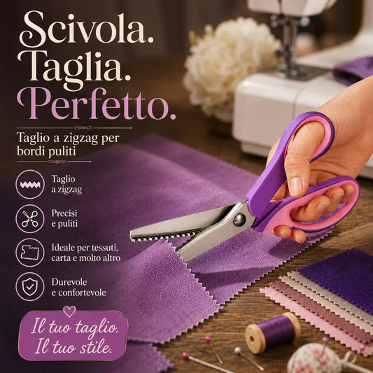 Forbici a Zigzag: bordi decorativi puliti, senza sfilacciature