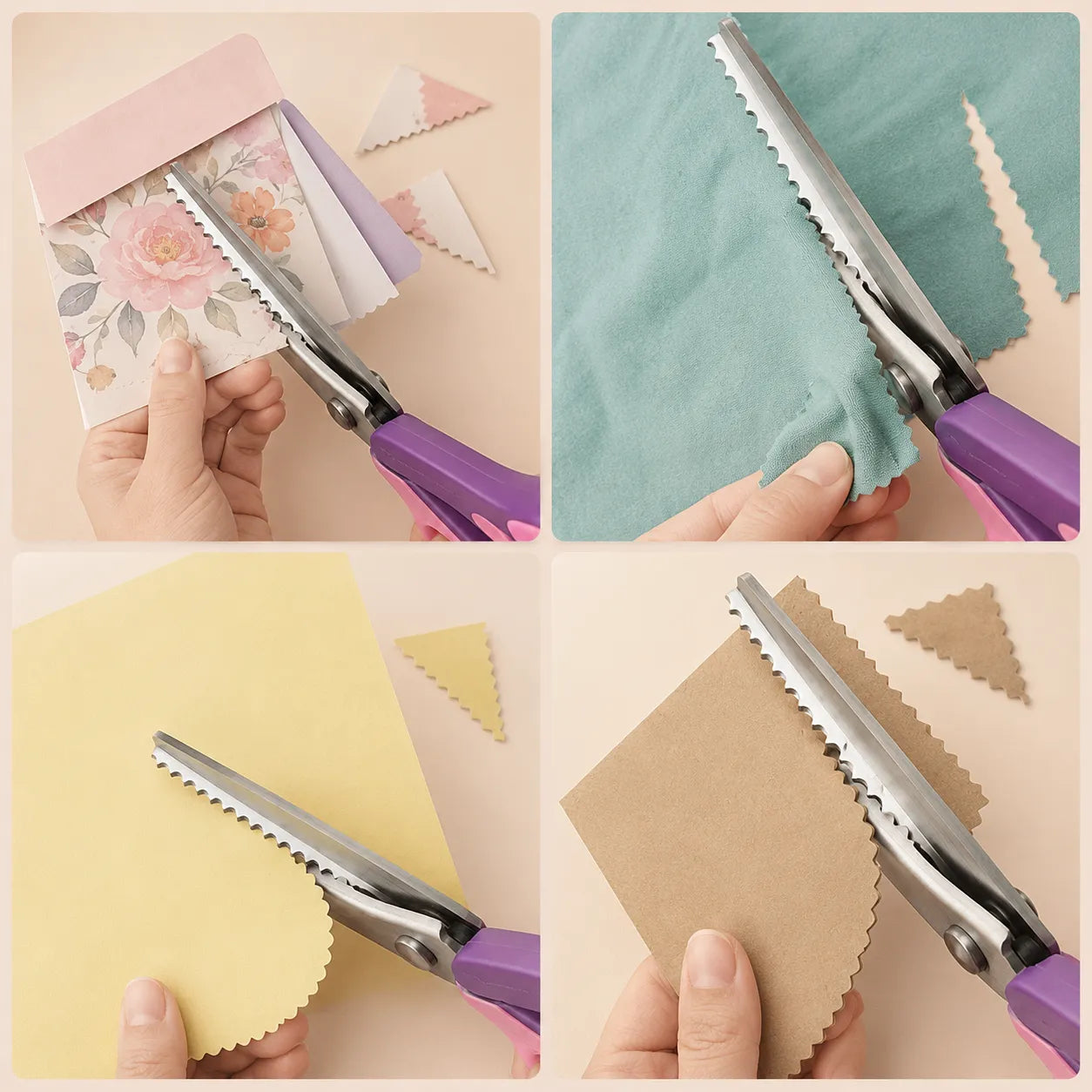 Forbici a Zigzag: bordi decorativi puliti, senza sfilacciature