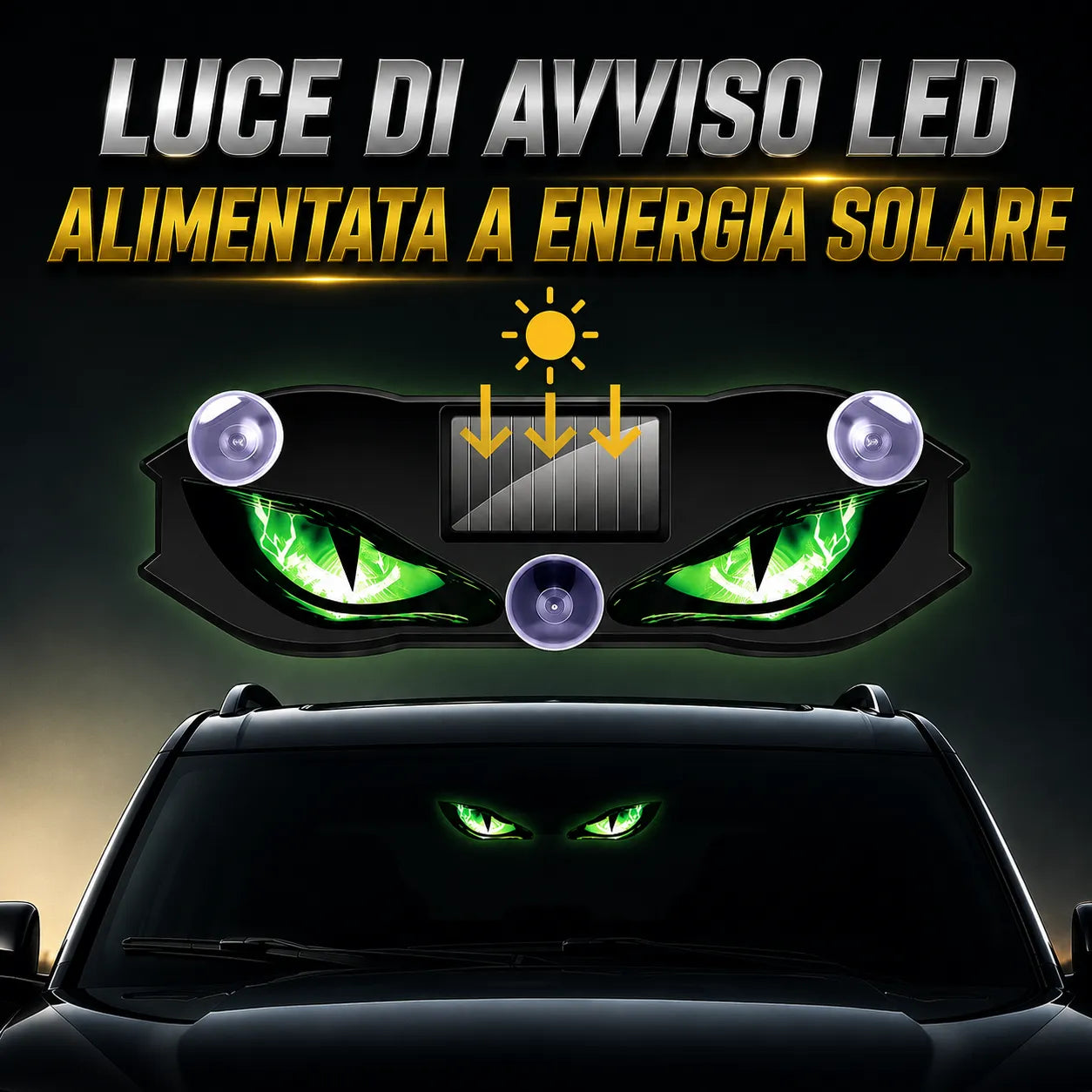 Luce LED Auto Solare Antiurto: visibilità notturna, senza pensieri sulla batteria