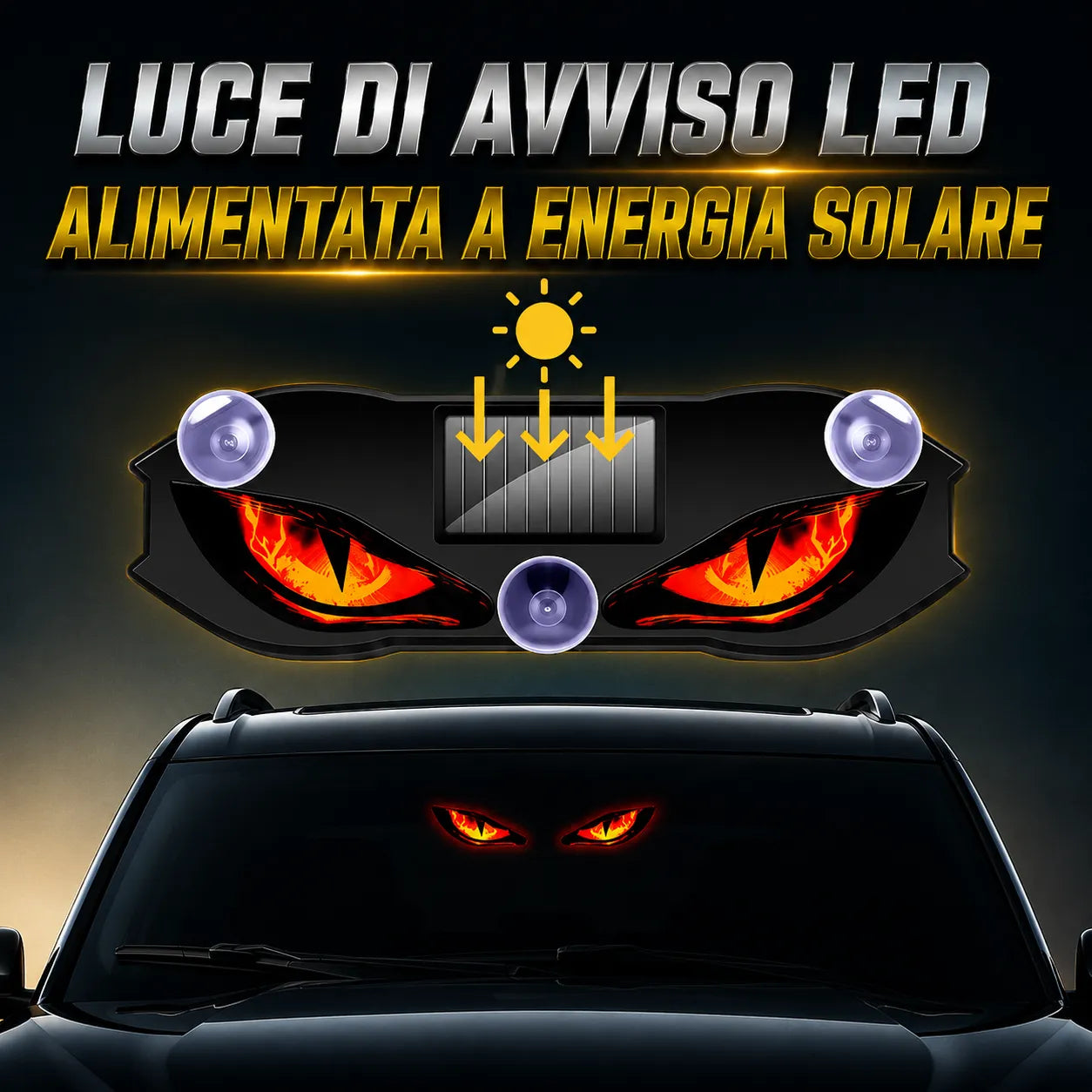 Luce LED Auto Solare Antiurto: visibilità notturna, senza pensieri sulla batteria