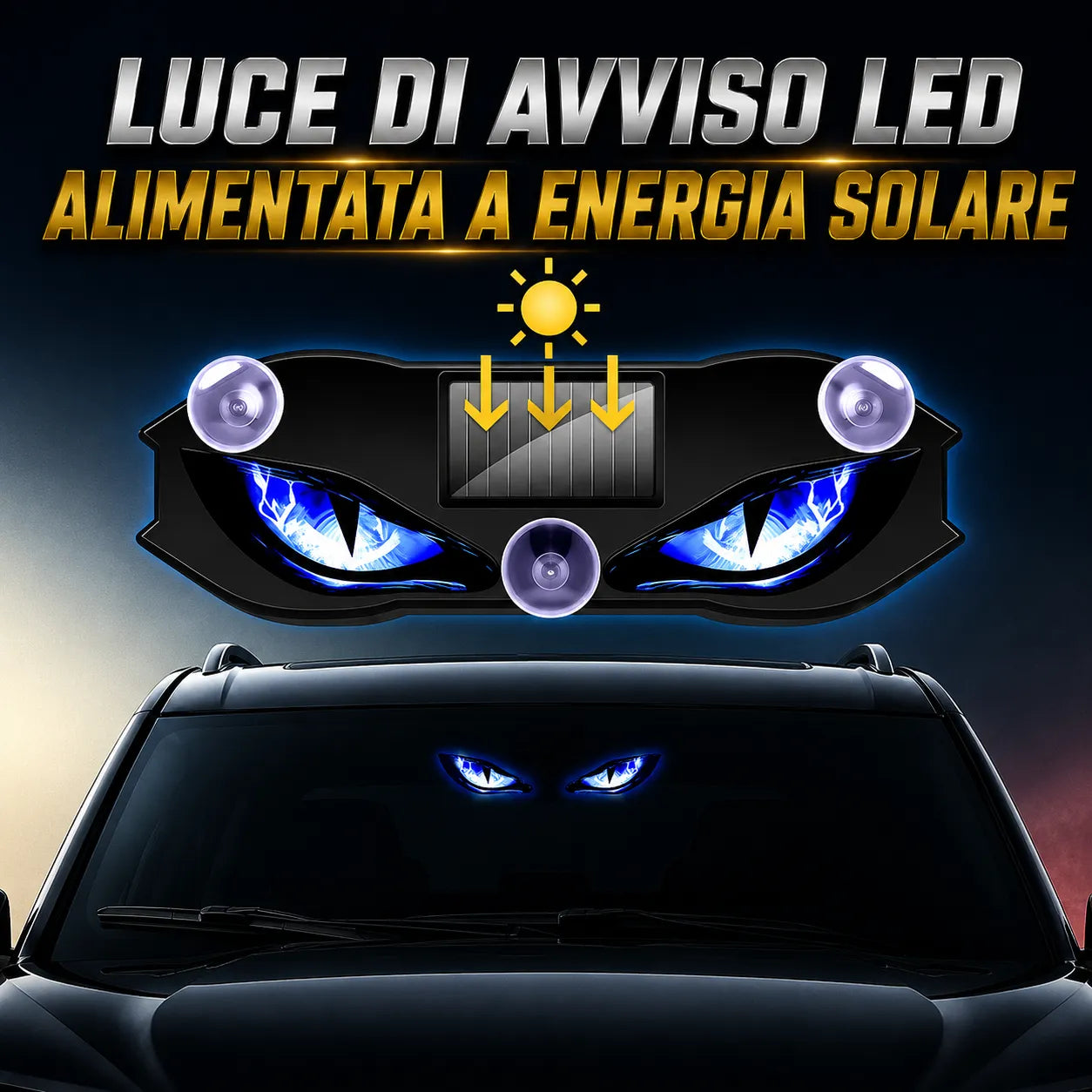 Luce LED Auto Solare Antiurto: visibilità notturna, senza pensieri sulla batteria