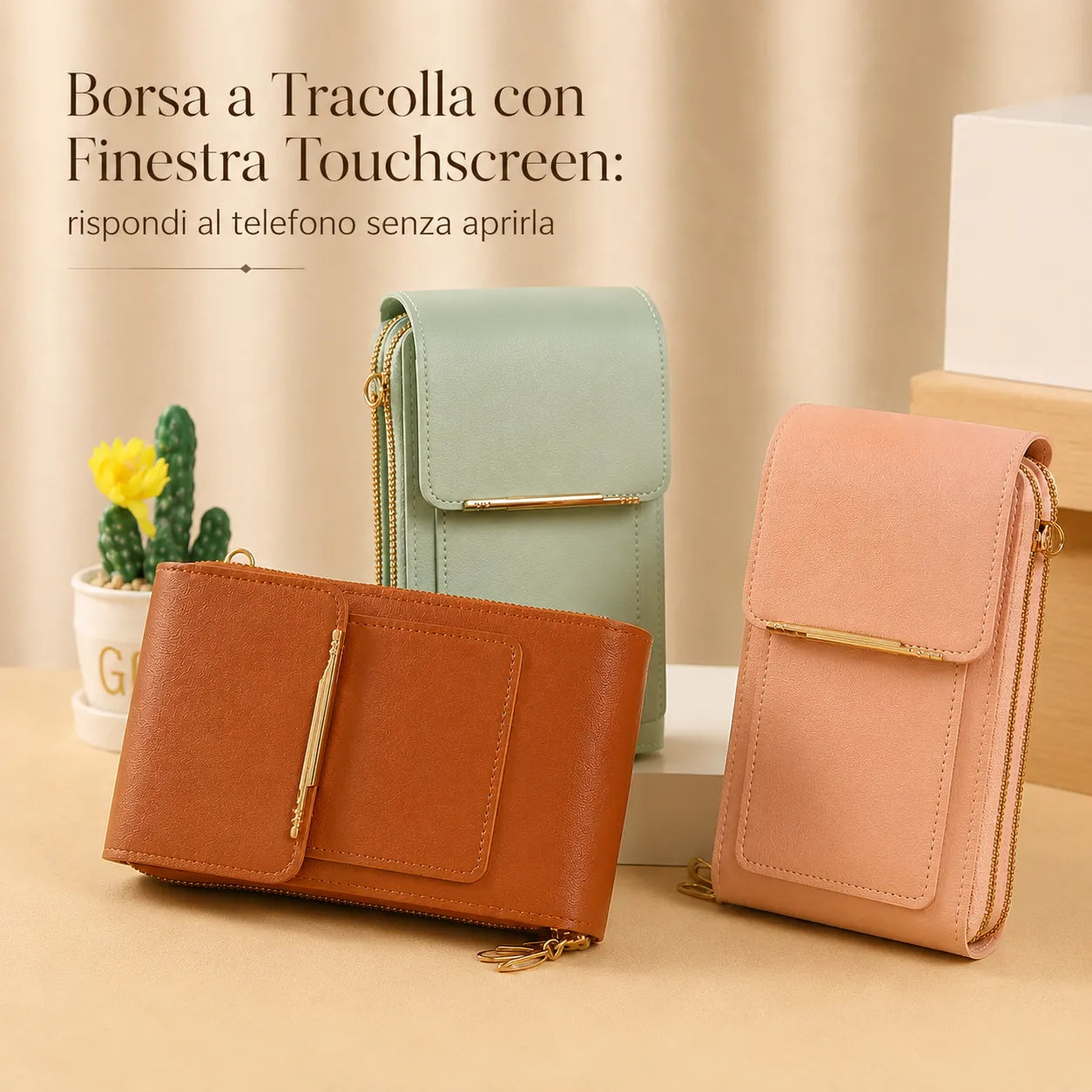 Borsa a Tracolla con Finestra Touchscreen: rispondi al telefono senza aprirla