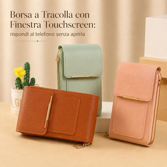 Borsa a Tracolla con Finestra Touchscreen: rispondi al telefono senza aprirla