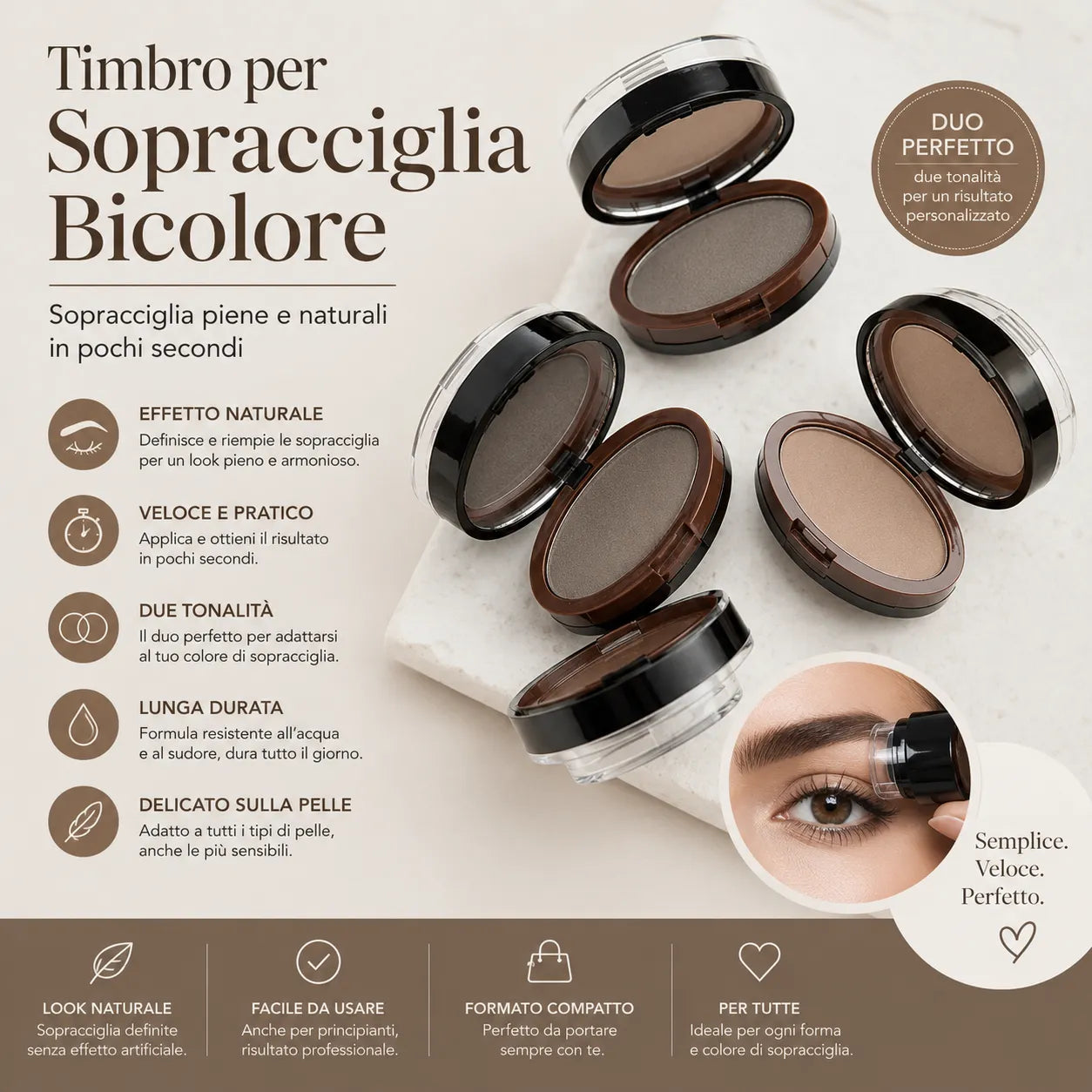 Timbro per Sopracciglia Bicolore: sopracciglia piene e naturali, in pochi secondi