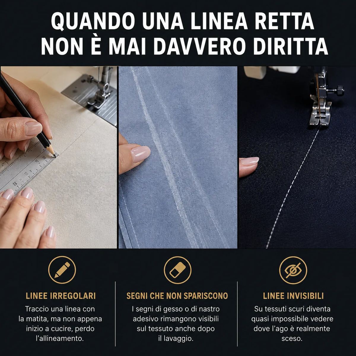 Guida Laser Magnetica per Cucito: cuciture dritte, senza segni sul tessuto