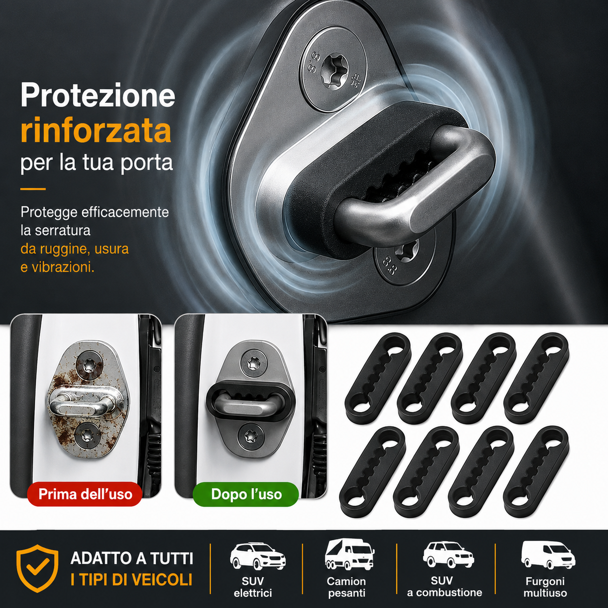 Cuscinetti Ammortizzanti per Portiere Auto: chiusura silenziosa, senza rumore