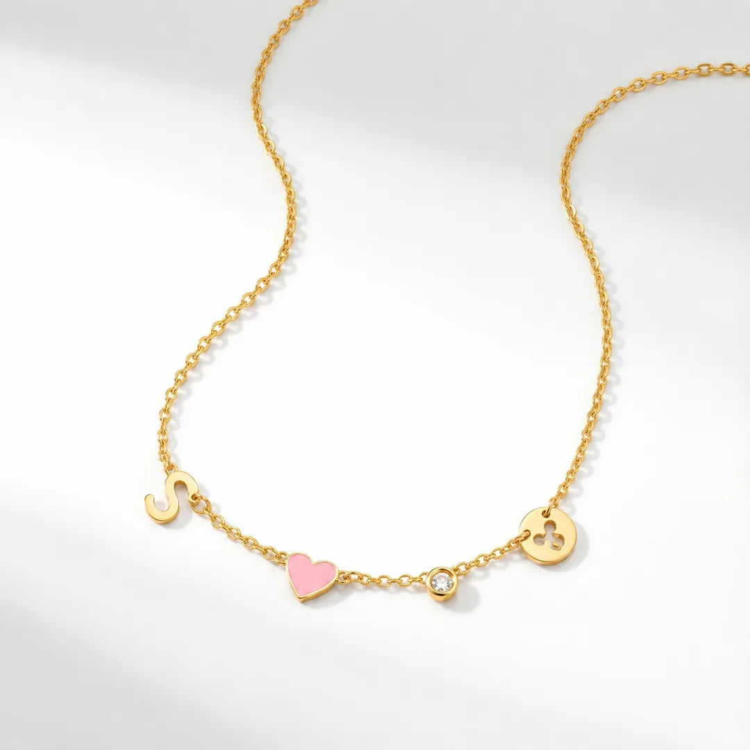 Collana con Iniziali a Cuore: personalizzabile, resiste ad acqua e tempo