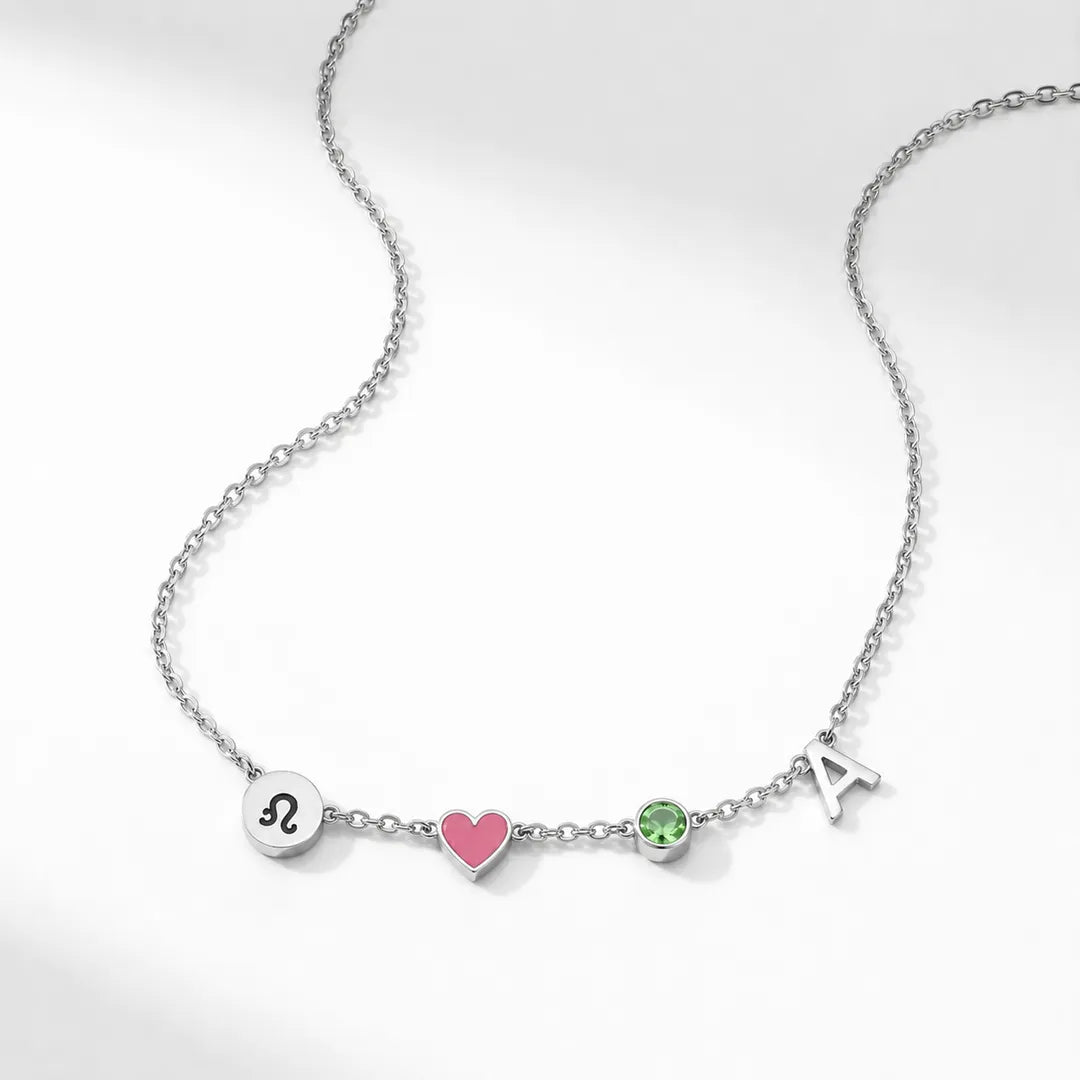Collana con Iniziali a Cuore: personalizzabile, resiste ad acqua e tempo