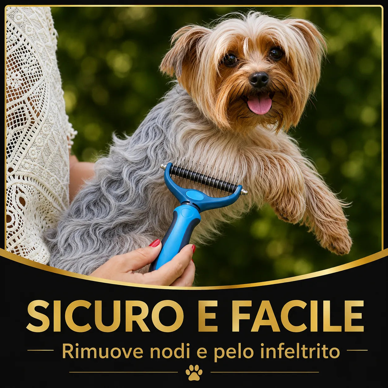 Spazzola Sottopelo Doppia Faccia: nodi sciolti e peli sotto controllo, senza stress per il pet