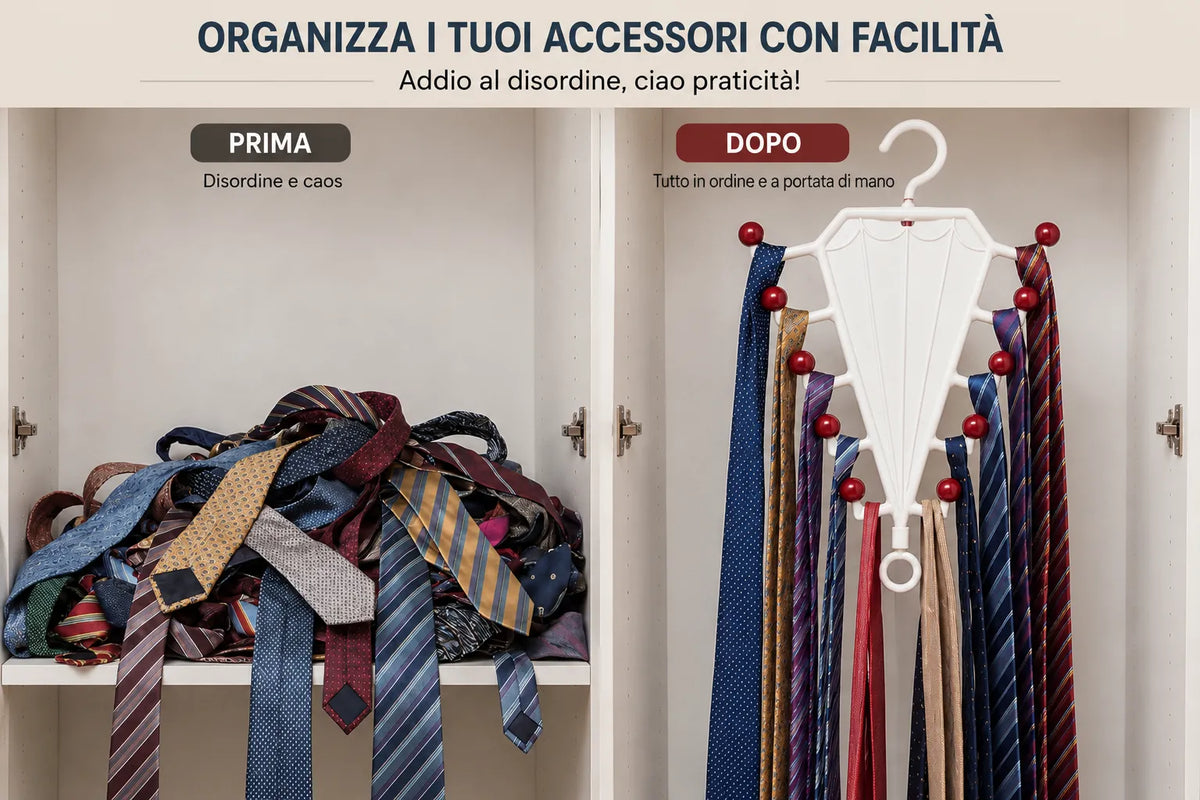 Organizer Guardaroba a V: 4 volte più spazio, senza pieghe sui vestiti