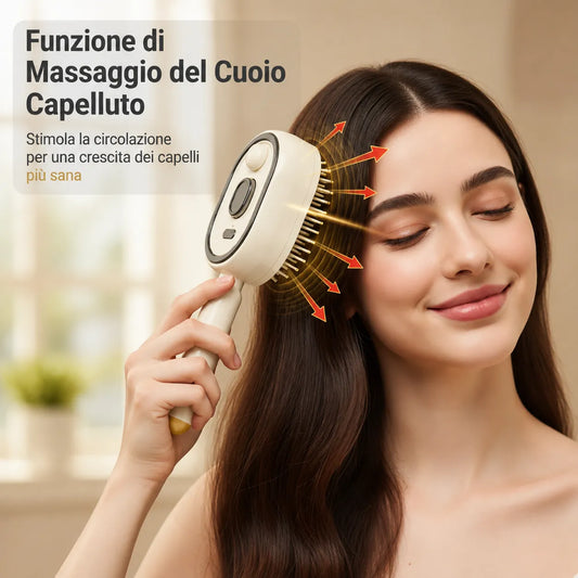 Spazzola Elettrica con Spray e Massaggio: cura del cuoio capelluto, senza nodi