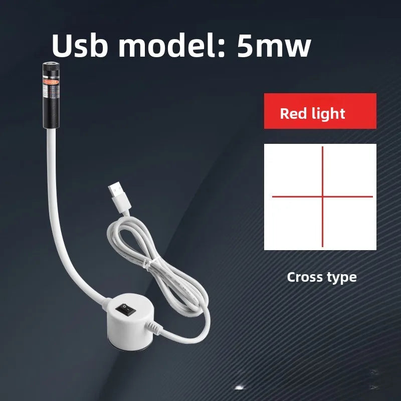 USB Red Laser Positioning Light Infrared Working Lamp Cutting with Magnetic Base DC5V Line/Cross/dot Sewing Machine Accessories