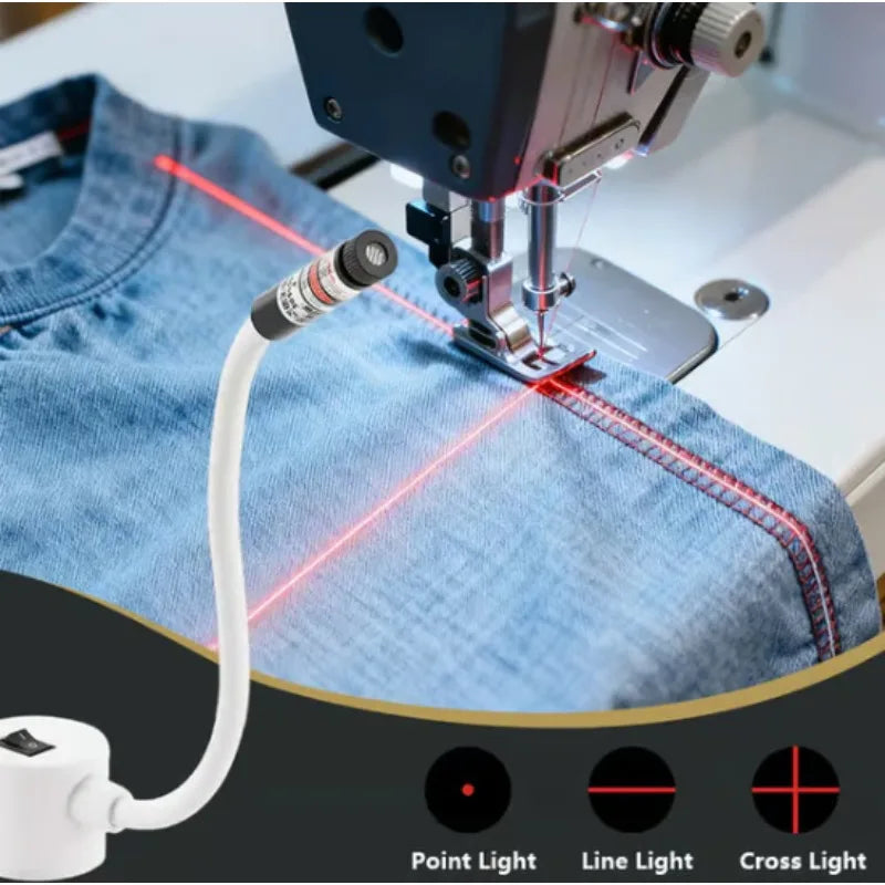 USB Red Laser Positioning Light Infrared Working Lamp Cutting with Magnetic Base DC5V Line/Cross/dot Sewing Machine Accessories
