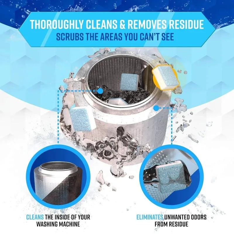 Washing Machine Cleaner  Pack-Deep Cleaning Tablets Odor Removing Tablets for Washer Laundry Supplies Cleaning Products for Home