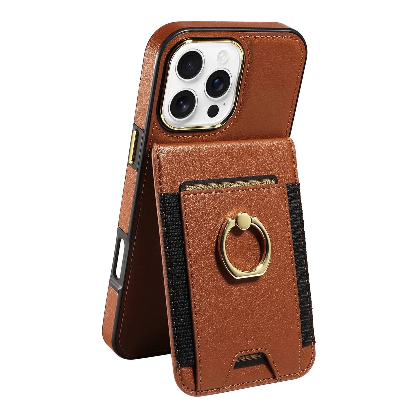 Custodia in Pelle con Porta Carte e Anello: tutto l'essenziale, in un solo accessorio