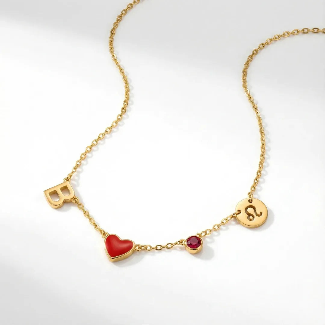 Collana con Iniziali a Cuore: personalizzabile, resiste ad acqua e tempo