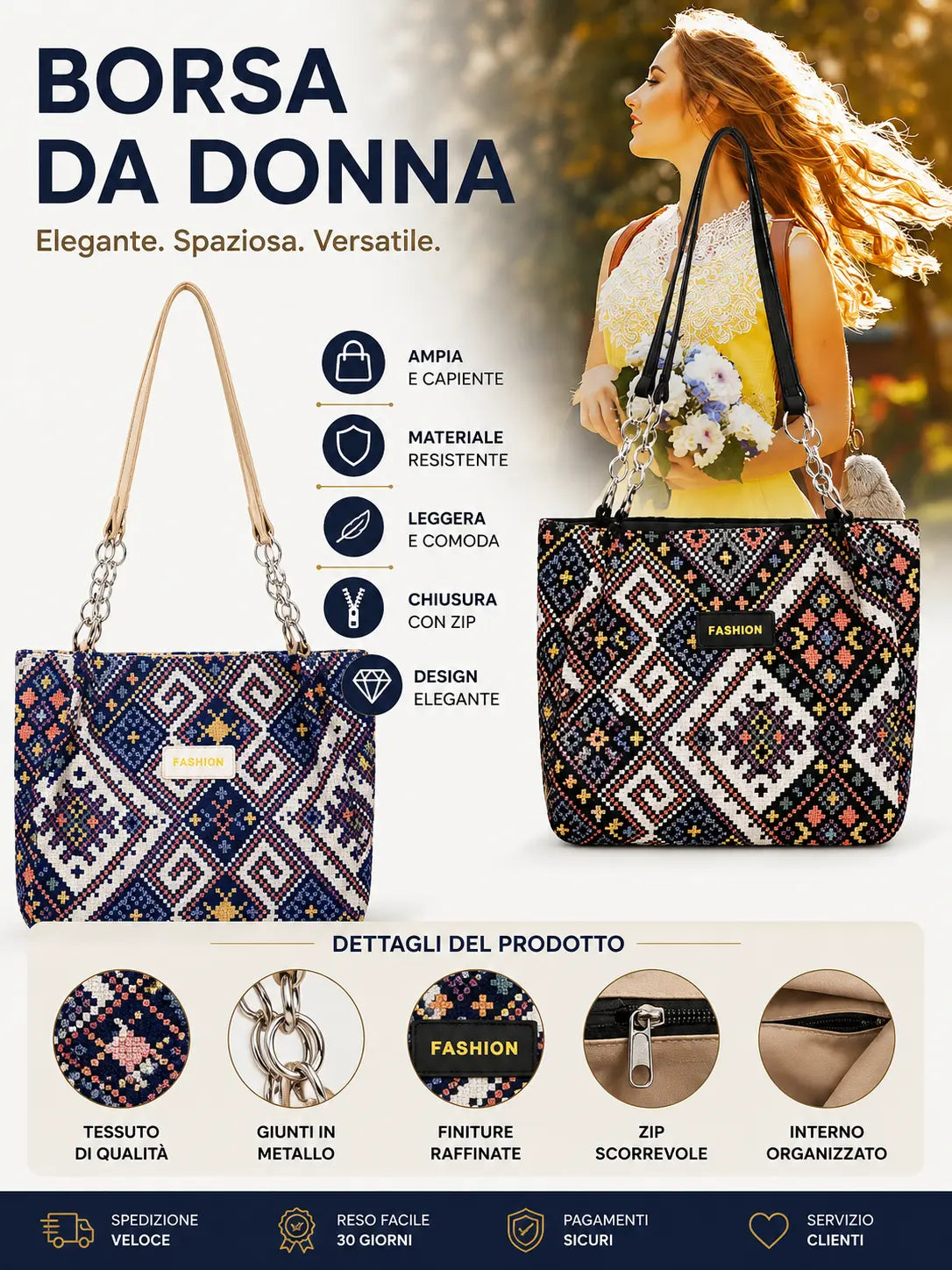 Borsa a Tracolla con Stampa Etnica: tutto quello che serve, con stile