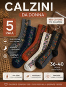 Set 5 Paia Calzini Alti in Cotone: caldi anche nei giorni più freddi
