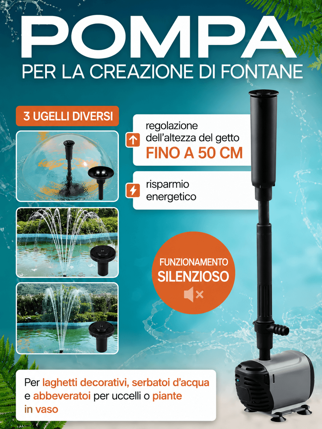 Pompa per Fontana da Giardino: acqua in movimento, senza sforzo