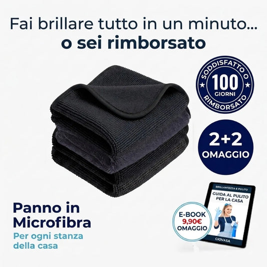 Panno in Microfibra Ultra-Assorbente: vetri e superfici senza aloni, in un solo passaggio