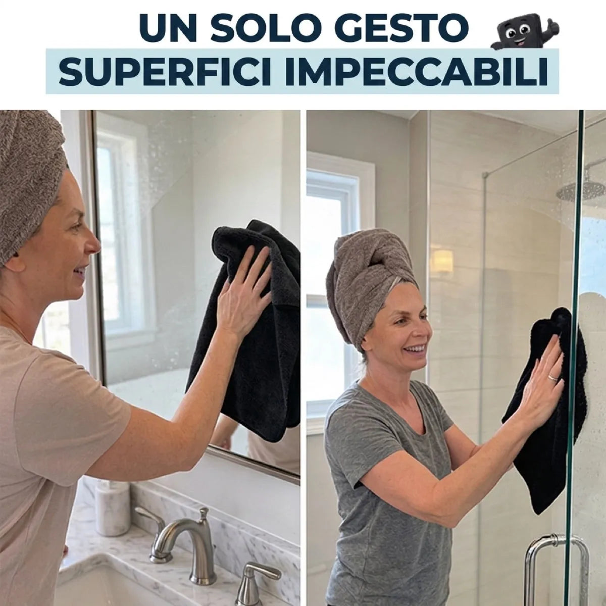 Panno in Microfibra Ultra-Assorbente: vetri e superfici senza aloni, in un solo passaggio